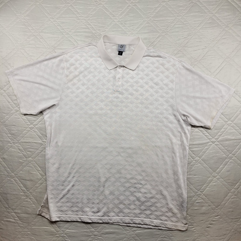 Kilburne & Finch white 100% Rayon polo shirt size 3XLT
